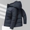 Мужская куртка с капюшоном, зимняя, новая, стильная, для мужчин среднего возраста, простая, повседневная, теплая, свободная, куртка-пуховик для мужчин