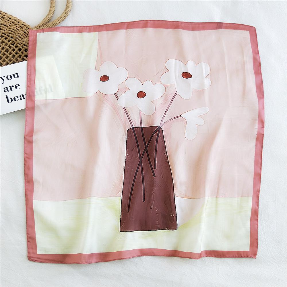 53CM Silk Scarf Small Square Scarf Versatile For Women Spring And Autumn Thin Design Fashionable And Stylish Decorative Scarf Professional Flight