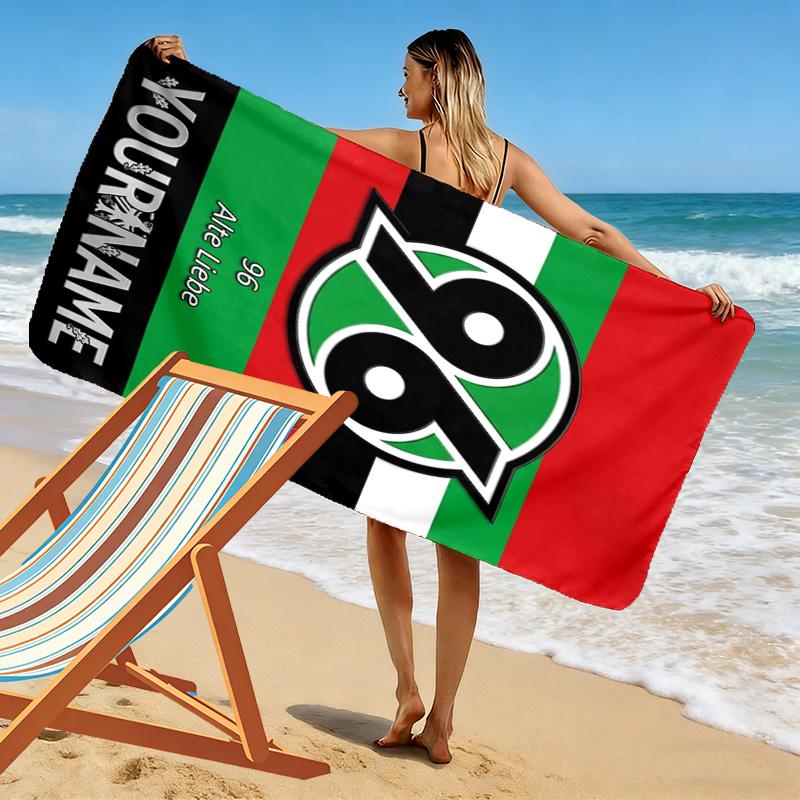 Name Custom Hannover 96 Print Beach Towel, Large Soft Quick Dry Towel for Beach Camping Swimming