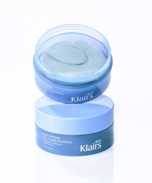 KLAIRS Blue Caffeine Full Cover Eye Patch (60 Sheets) + Blue Water Gel Cream (+ Doyoung Ball Cap Keyring & Reusable Bag Gift)