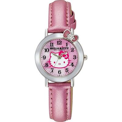 [Citizen Q&Q] Часы Аналоговые Hello Kitty Водонепроницаемые Кожаный Ремешок VW23-130 Женские Розовые