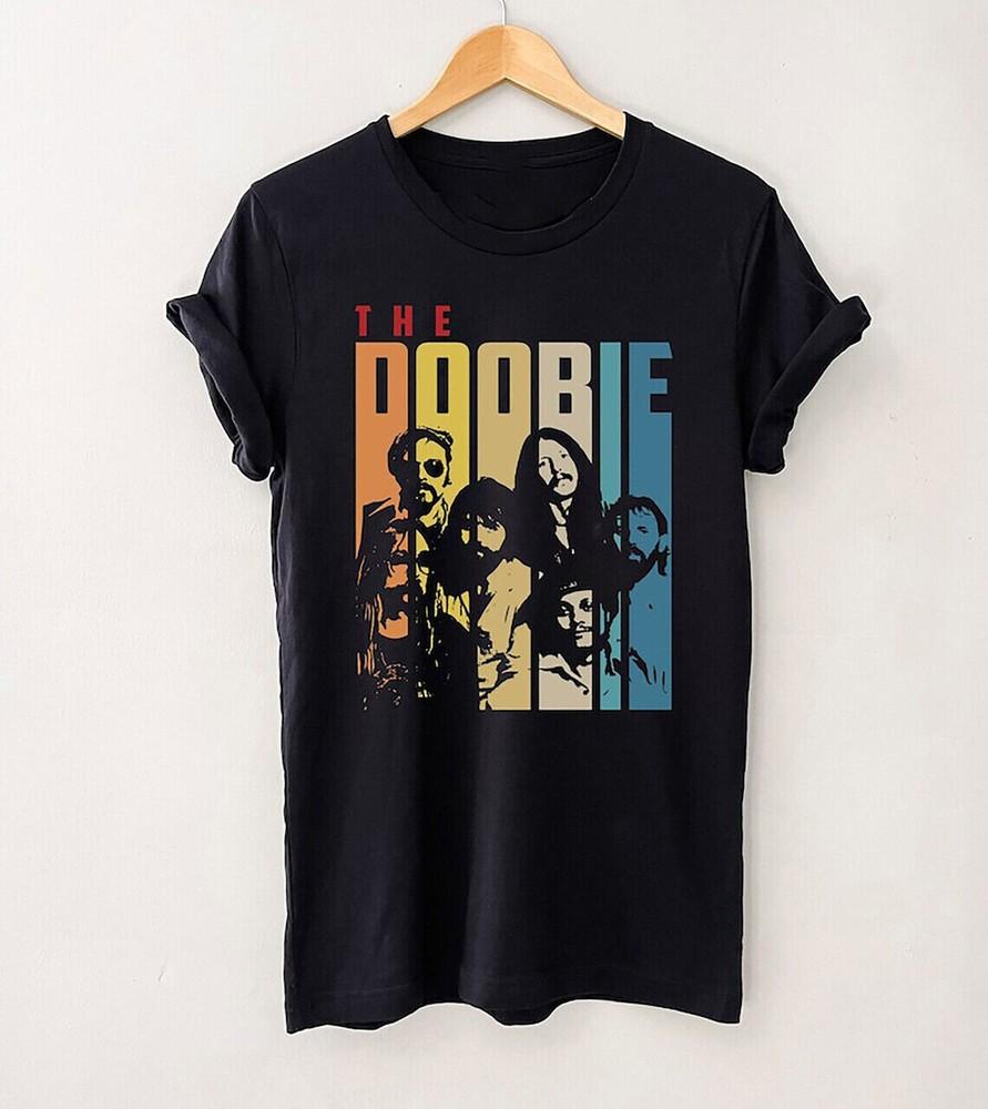 Регги-рок группа The Doobie Brothers Ретро Черная футболка Унисекс футболка