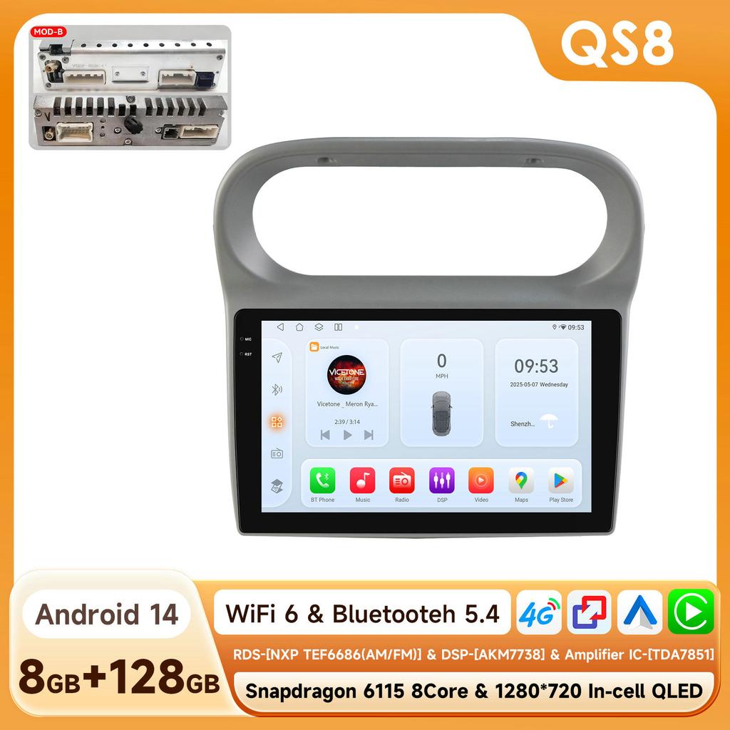 Автомобильный мультимедийный плеер для Renault Twingo 2005-2013 Беспроводной Carplay Android Auto 6115 8-ядерный Интеллектуальный GPS Авторадио 360камера