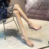 Transparent High Heel Shoes for Women 2024 New Style Thin Heel Summer Open Toe Crystal Sandals for Women Slippers for Women
