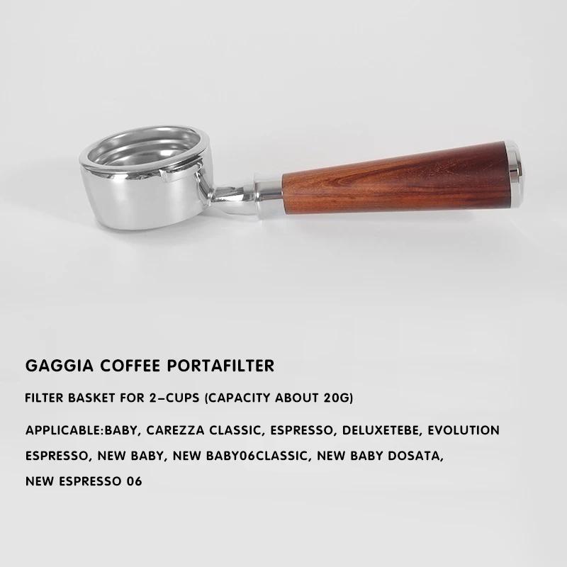 Кофе портафильтр 58 мм бездонный держатель для фильтрации для Gaggia Classic Ручка из массива дерева Набор бариста Аксессуары для эспрессо-машины