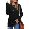 Fashion New Women's Clothing Autumn Winter Round Neck Sweater Solid Color Top Long Sleeve T-shirt