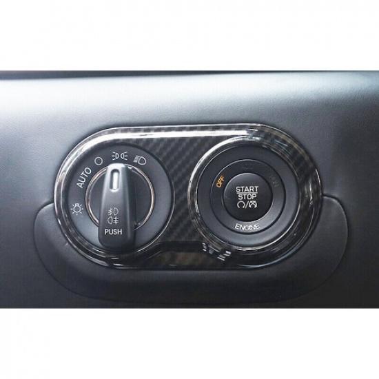ABS Carbon Fiber Pattern Head Light Switch Cover for Maserati Levante 2016-21