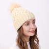 Женская плюшевая утолщенная шерстяная шапка, осенне-зимняя уличная морозостойкая теплая вязаная шапка