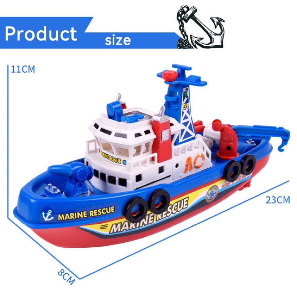 Children'S Toy Simulation Electric Rescue Fire Boat Fast Boat Shower Toy With Sound Light Water Spray Swimming Pool Gift