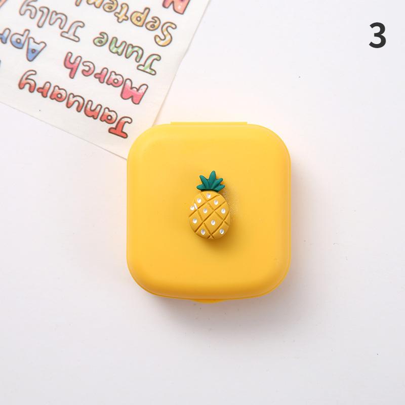 Портативная милая однотонная коробка для контактных линз с фруктами и конфетами, чехол для линз для ухода за глазами, чехол для очков, держатель, контейнер, подарок