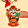 Lucky God of Wealth Stand Model Plate Chinese Style New Year Desk Stand Figures Models  Gifts