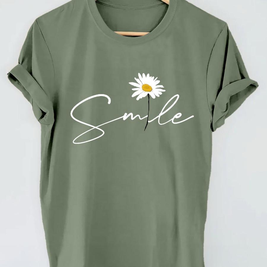 Abrakso Garden Club Графический принт Летние повседневные свободные футболки с круглым вырезом и короткими рукавами для женщин