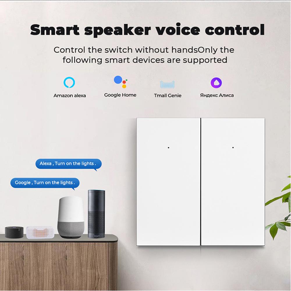 Умный переключатель WiFi Bluetooth двухрежимный с нейтральным проводом, голосовое управление, совместим с Alexa и Google Home