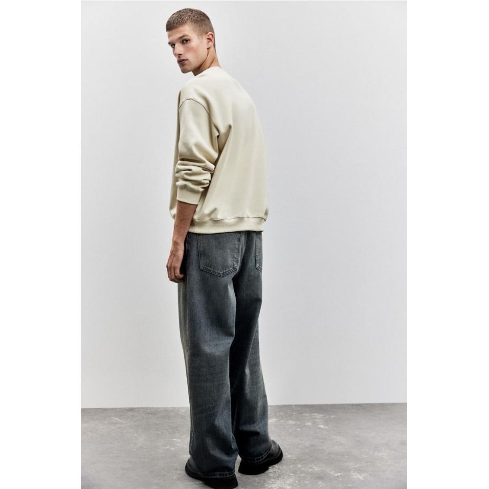 Толстовка свободного кроя HM, бежевая