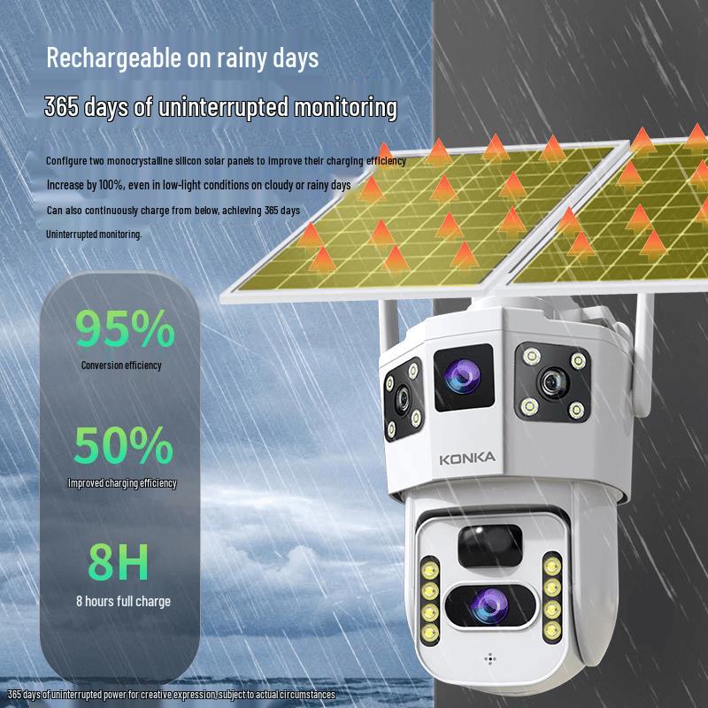 Konka 4G Solar Dual-Lens Outdoor Security Camera CN plug (adapter included)