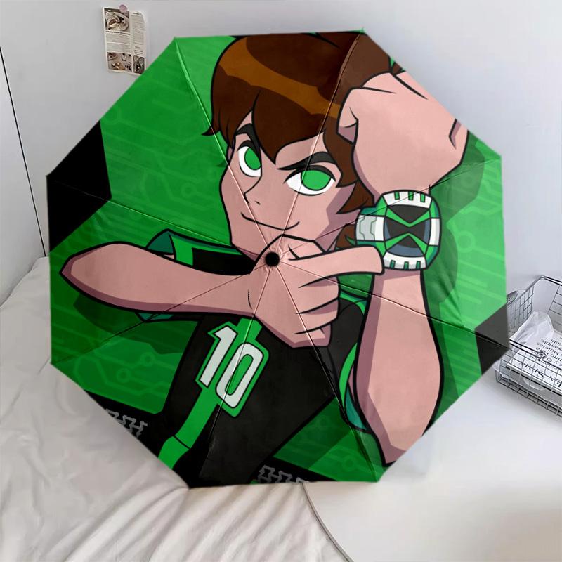 Рисунок Ben 10, автоматический складной зонт, портативная и складная конструкция, 8 спиц, рождественский или день рождения подарок.