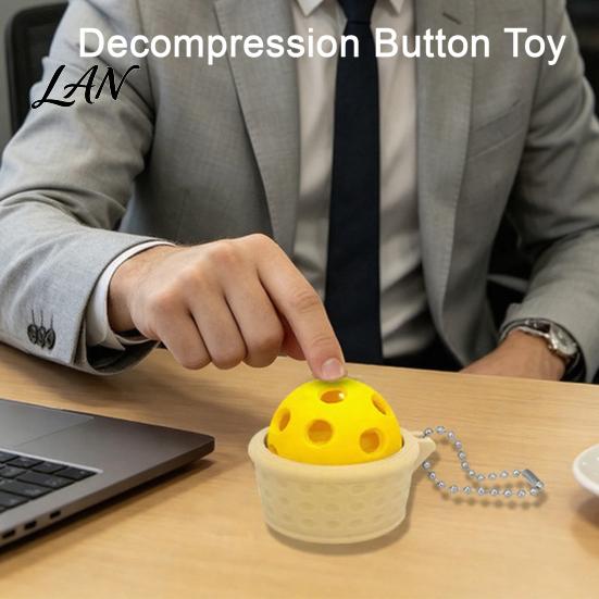 Finger Pressure Reliever Sports Ball Clicker Toy for Stress Relief, Football Basketball Golf Volleyball Fidget with Bead Chain Tennis Clicker,