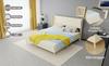 Modern Minimalist Upholstered Bed with Plush Headboard, 160x200 cm, Beige, Low-Profile Non-Storage Base (Without Gas Lift), Mattress Excluded.