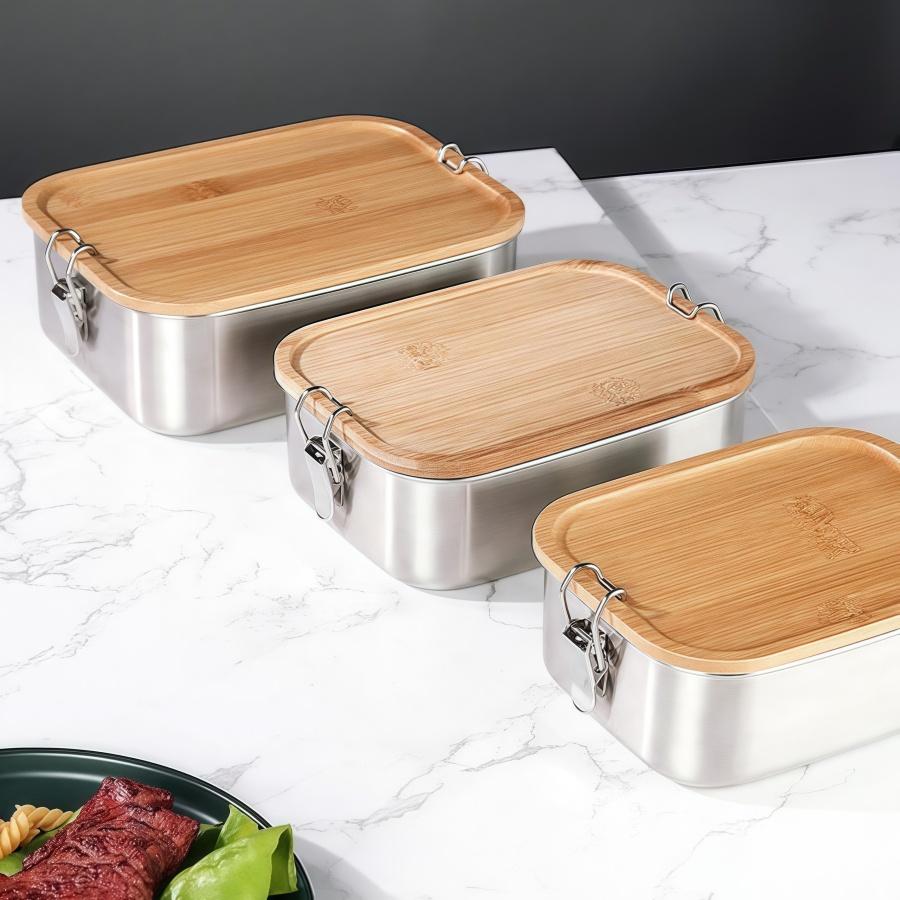 304 Stainless Steel Lunch Boxes Sealed Containers Portable Sushi Box Bento Camping Tableware Leakproof Food Carrier