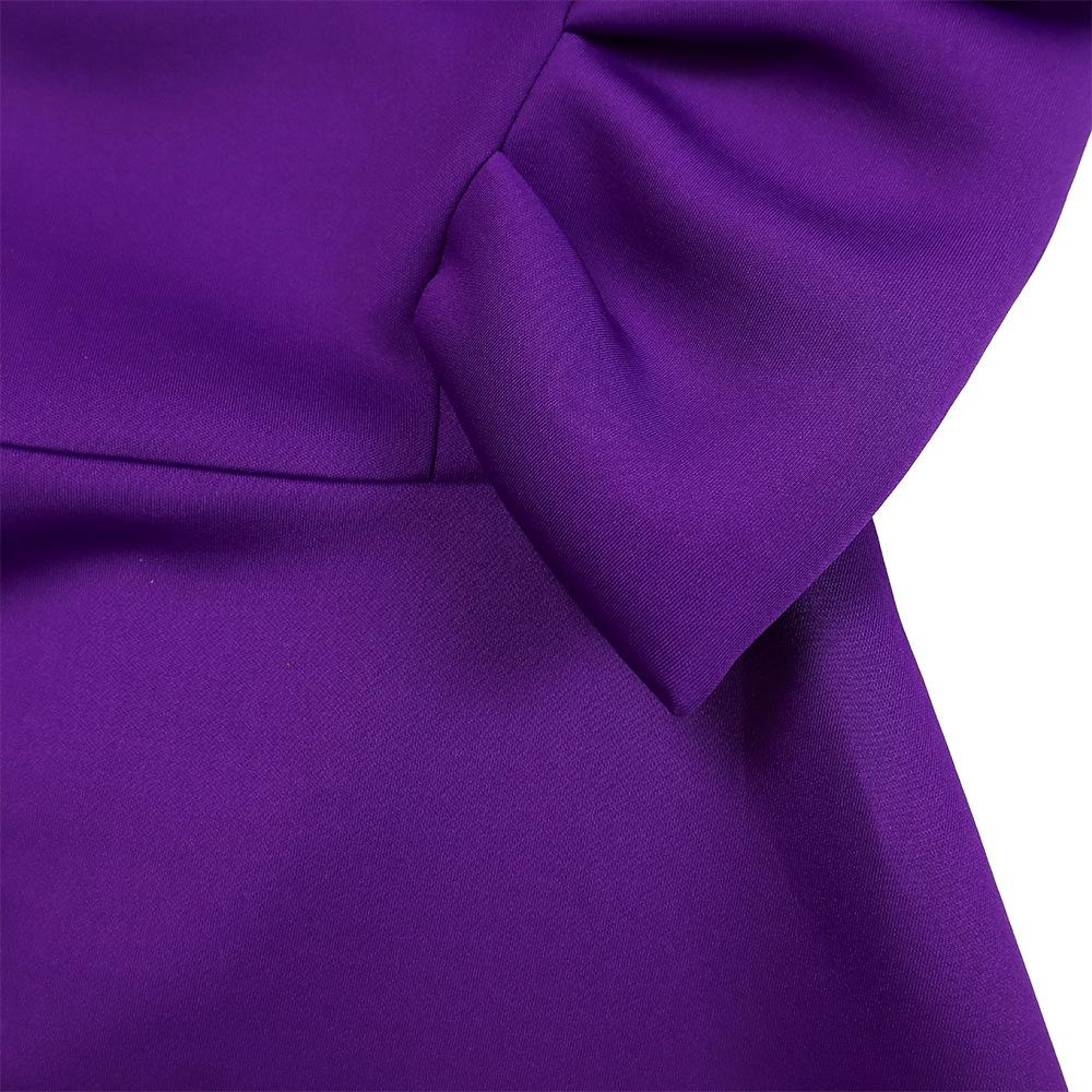 JKASHDK Женские модные весенне-осенние однотонные коктейльные и вечерние платья с рукавами 1/2 и круглым вырезом с высокой талией