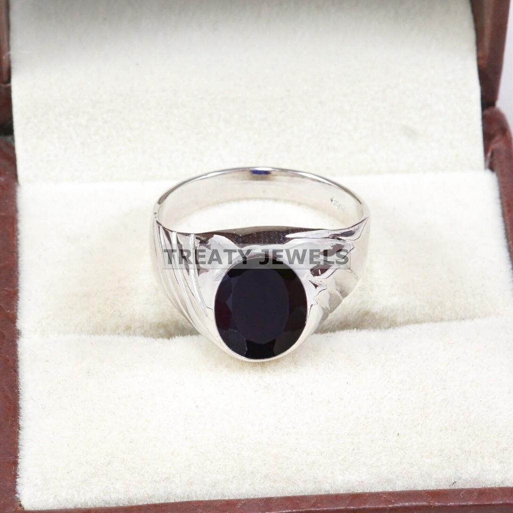 Black Onyx Oval Cut Gemstone With 925 Sterling Silver Ring For Men's #A828 JL375666928282