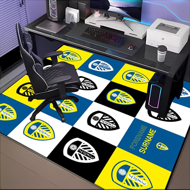 Leeds United Crest Design Rug Game Carpet, Floor Mat for Bedroom Living Room Entryway Rug, Home Decor Idea Gift for Christmas birthday