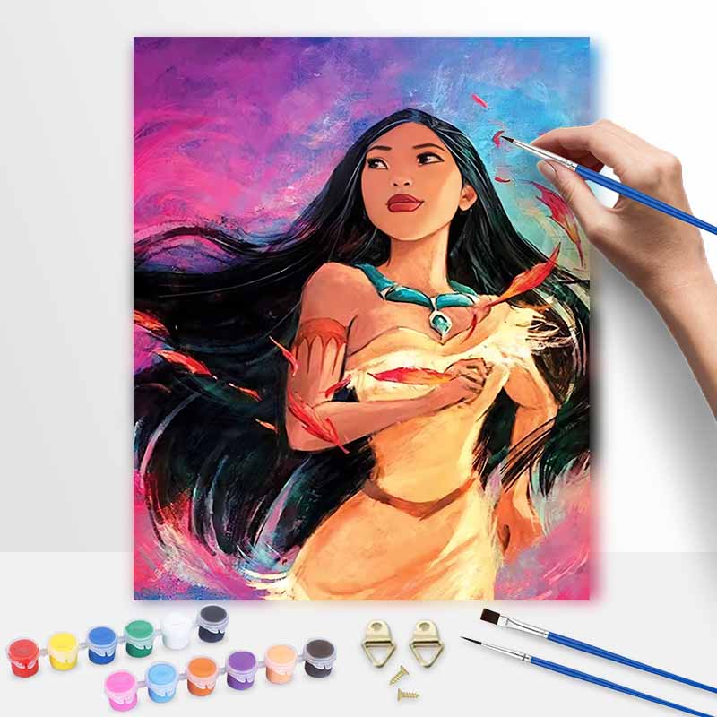 Disney Oil Painting Art Pocahontas Cultivating Hobby Gifts Home DecorationWall Art