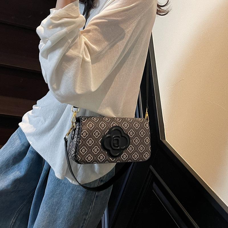 Premium Retro Printed Small Square Bag Women's New Versatile Niche Underarm Bag Single Shoulder Messenger Bag