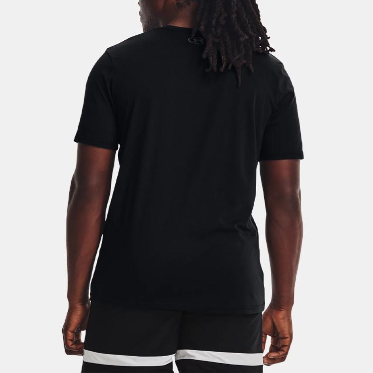 Under Armour Футболка с коротким рукавом и круглым вырезом с буквенным принтом, мужская, черная 1370234-001