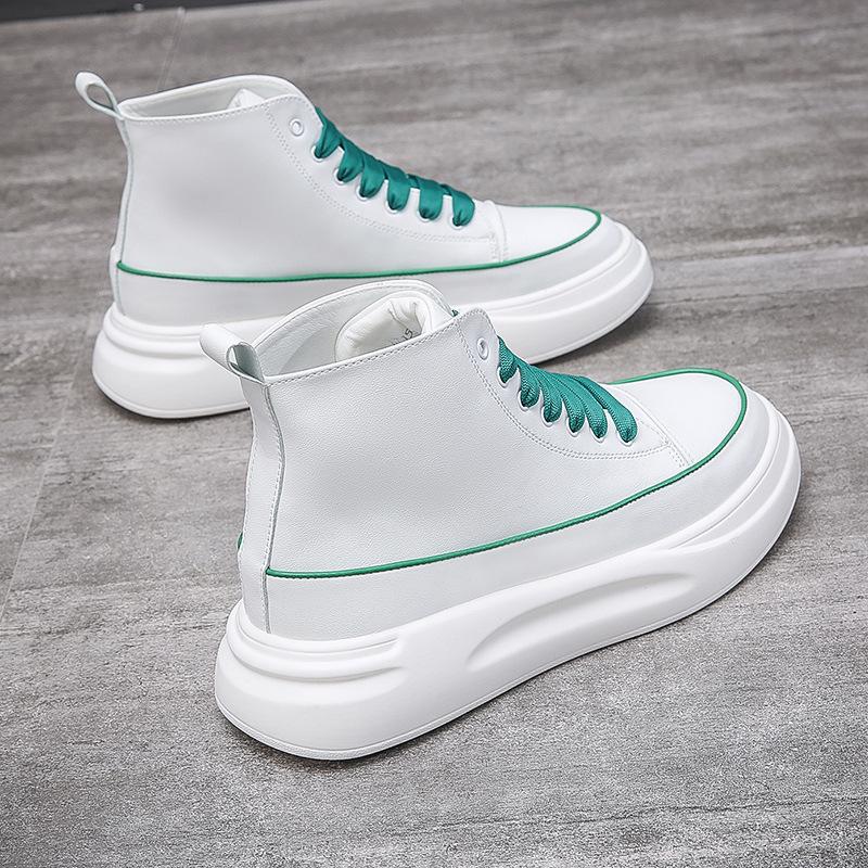 Мужская обувь осень и зима новые высокие кожаные ботинки повседневная обувь европейская мягкая подошва простая и универсальная мода тренд Вэньчжоу