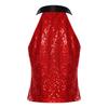 Женские жилеты V-образный вырез Без рукавов Жилет Блестящие Пайеточные Костюмы Жилеты Клубная одежда Рейв Музыкальный Фестиваль Джаз Танцевальная Вечеринка Нарядные Топы