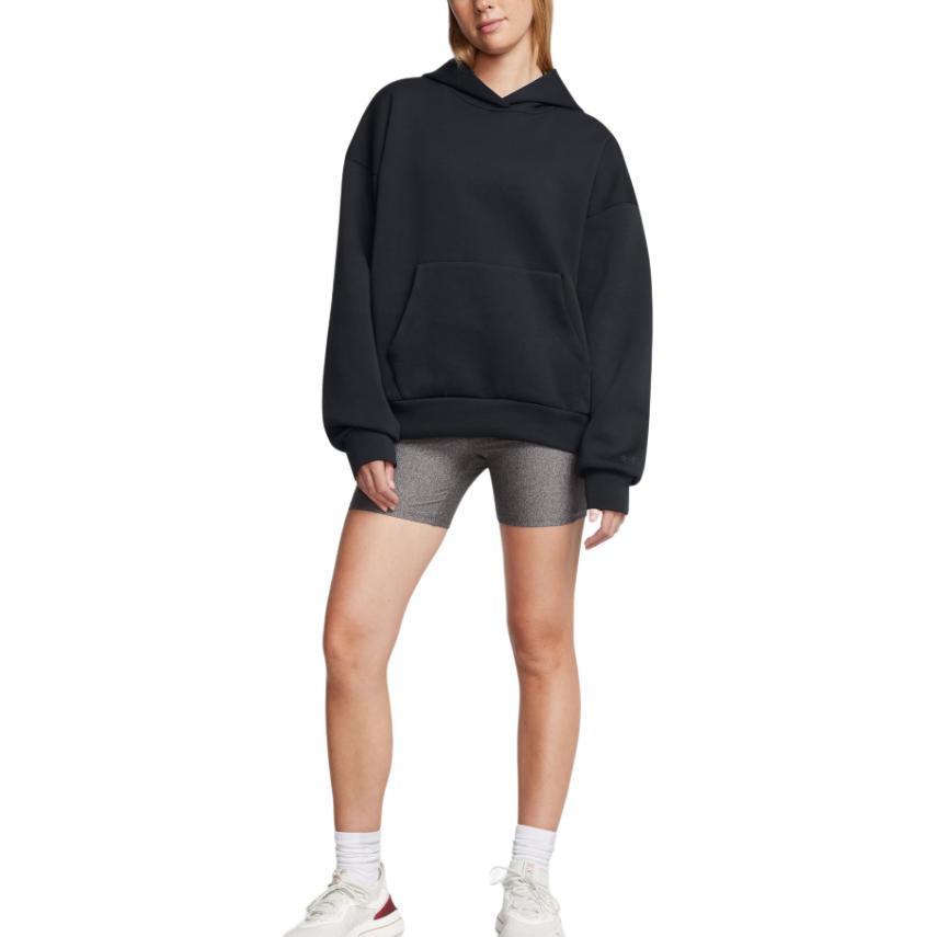 Under Armour Неудержимый флисовый влагоотводящий однотонный пуловер с капюшоном женские толстовки черного цвета 1387884-001