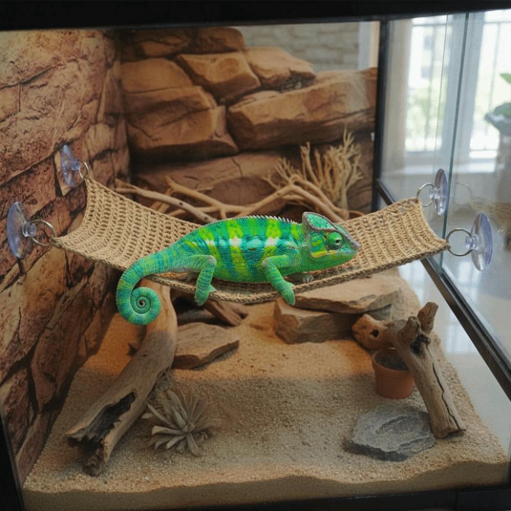 Breathable Mesh Lizard Hammock Hanging Pet Bed Swing Reptile Mesh Hammock Terrarium Landscaping