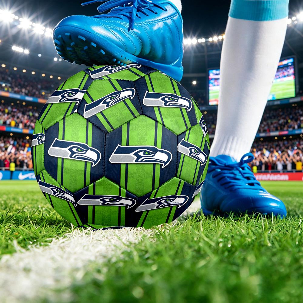 Seattle Seahawks Size 5 Sports Training Ball Shock Absorbing Durable Ball For Match Daily Practice Outdoor Activities