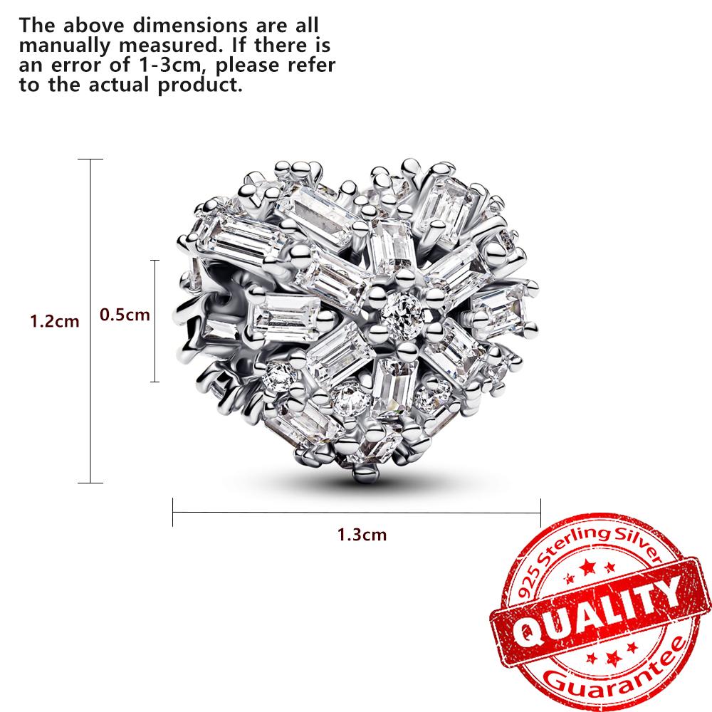 New Winter Series Pavé Clip Beads Snowflake & Butterfly Dangle Charm Fits Original Bracelet Cute Necklace Accessories Gift