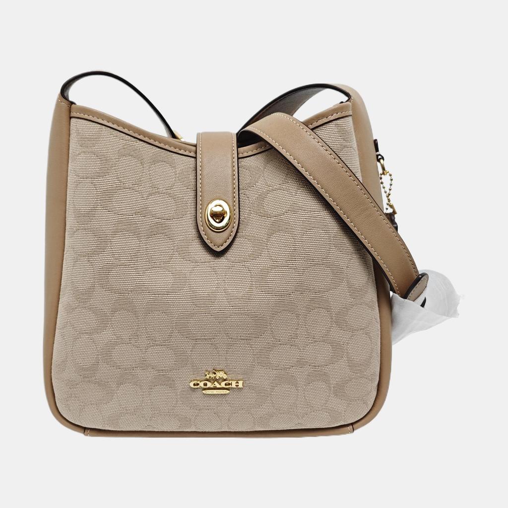 [Pre-Owned] Hadley Medium Khaki Canvas Monogram Shoulder Bag - Excellent #10HIUDQ