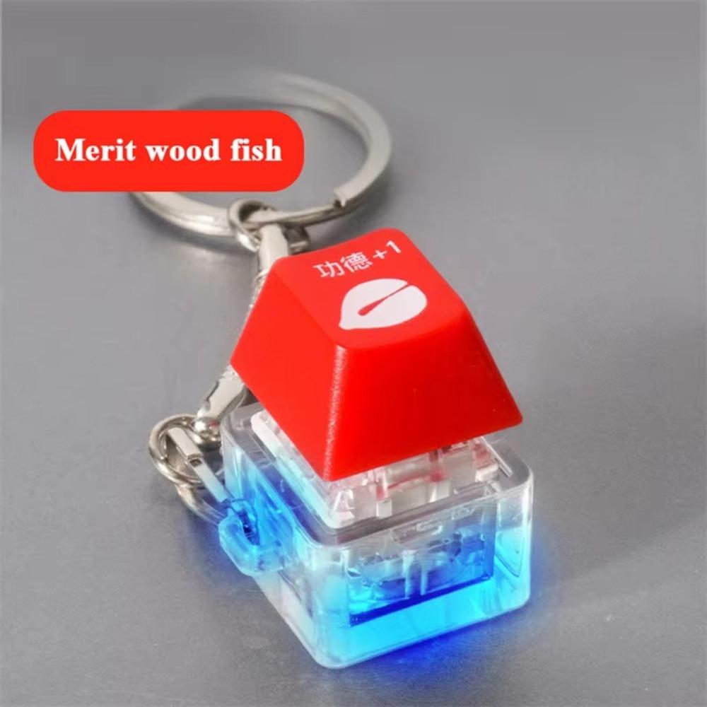 Button Cap Keycap Pendant Led Light Keycap Fidget Keychain New Finger Keyboard Gift