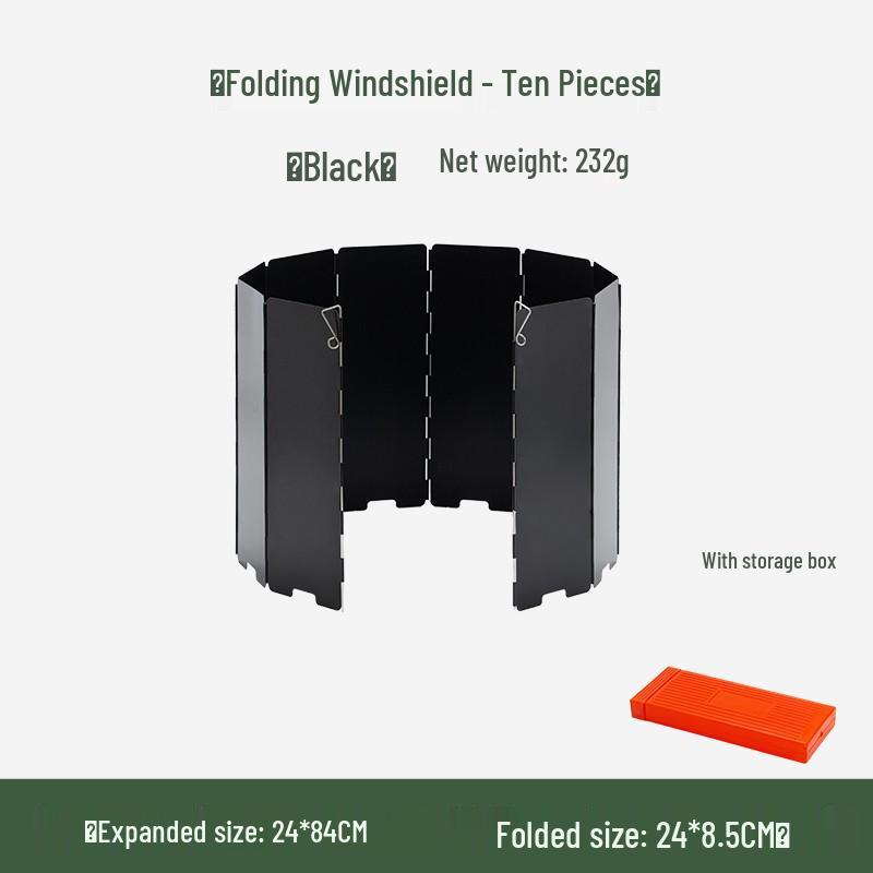 Портативная трехсекционная походная плита с ветрозащитой - Большой концентратор тепла