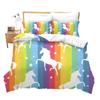 Unicorn Duvet Cover Set Cartoon Galaxy Rainbow Colourful Unicorn Cute Romantic Theme For Kids Girls Polyester Comforter Cover