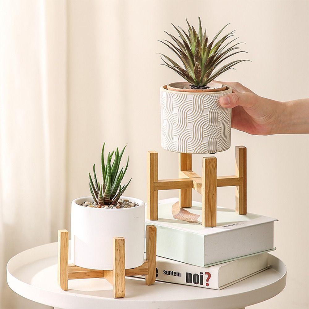 Home Decoration Wood Flowerpot Holder Floor-Standing Flower Pot Base Plants Stand  Home Office