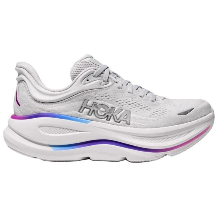 HOKA One One Bondi 9 Soft Comfortable Slip Resistant Durable Low Top Long Distance Running Shoes Women Sneaker Gray 1162014-CYWH