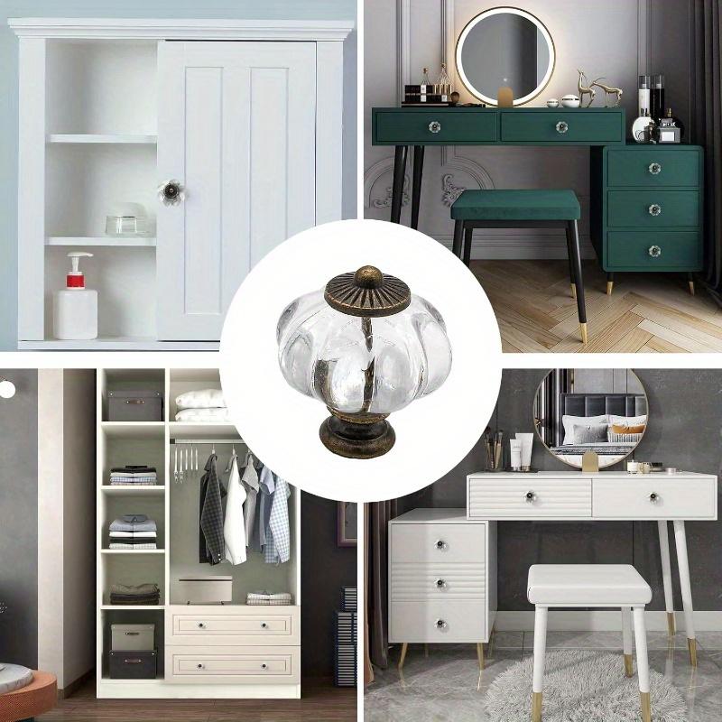 20pcs Acrylic Cabinet Knobs Transparent Pumpkin Dressing Table Knobs Antique Retro Decoration DIY Handle Handles Furniture Drawer Handles