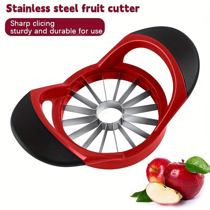 This large-sized apple cutter Ultra-sharp blade With a single press it can remove the core from apples or pears and divide them