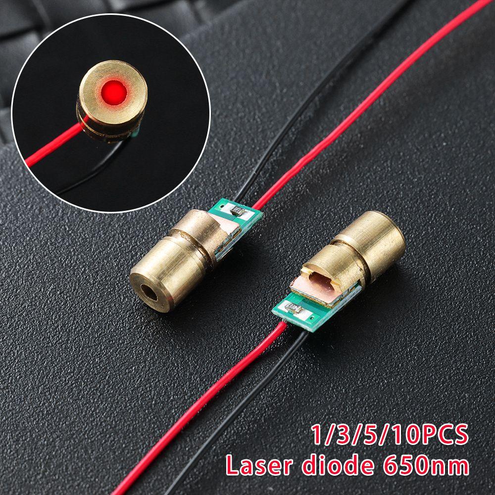 1/3/5/10pc High quality 5 million watt Copper Head 650nm 6mm 3V Adjustable Lasers Dot Diode Module Laser diodes