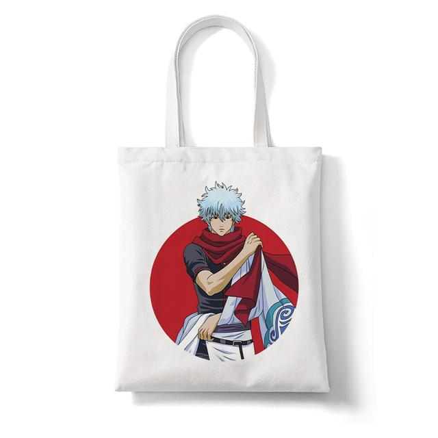 Японское аниме Gintama Sakata Gintoki Kagura с мультяшным принтом, женские сумки для покупок, большая сумка для покупок, модная повседневная сумка Pacakge