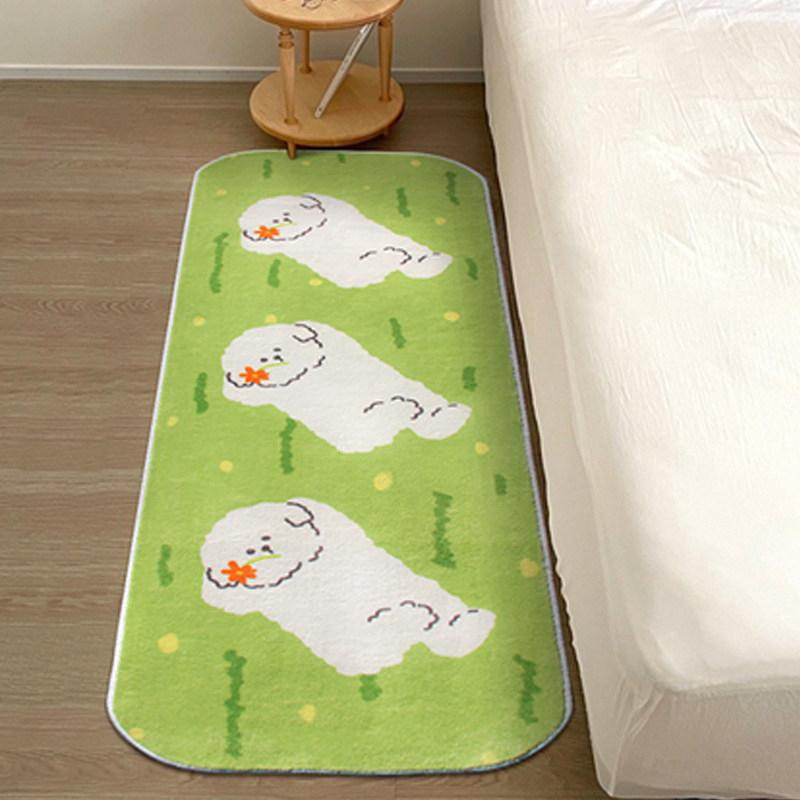 Cartoon Animal Printed Running Blanket, Anti Slip Pad, Bedroom Entrance Pet Soft Floor Mat, Home Decoration