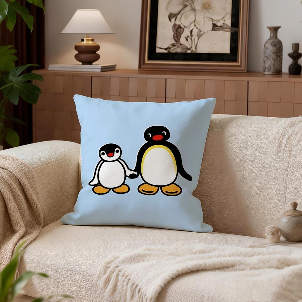 Kids Pingu Cushion Cover Cushion Cover Set 4Pcs 50X50 45X45 40X40 Pillowcase Decorative Sofa Home Decor