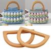 1Pair Handcrafted D Shape Bag Handle Nature Wooden Handle Bags Accessories Plastic