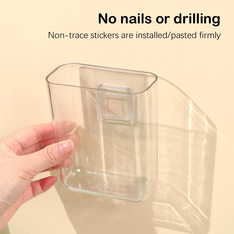 Прозрачная настенная коробка для хранения, настенная прикроватная полка без перфоратора, подвесной настенный органайзер для ключей, косметический ящик для хранения