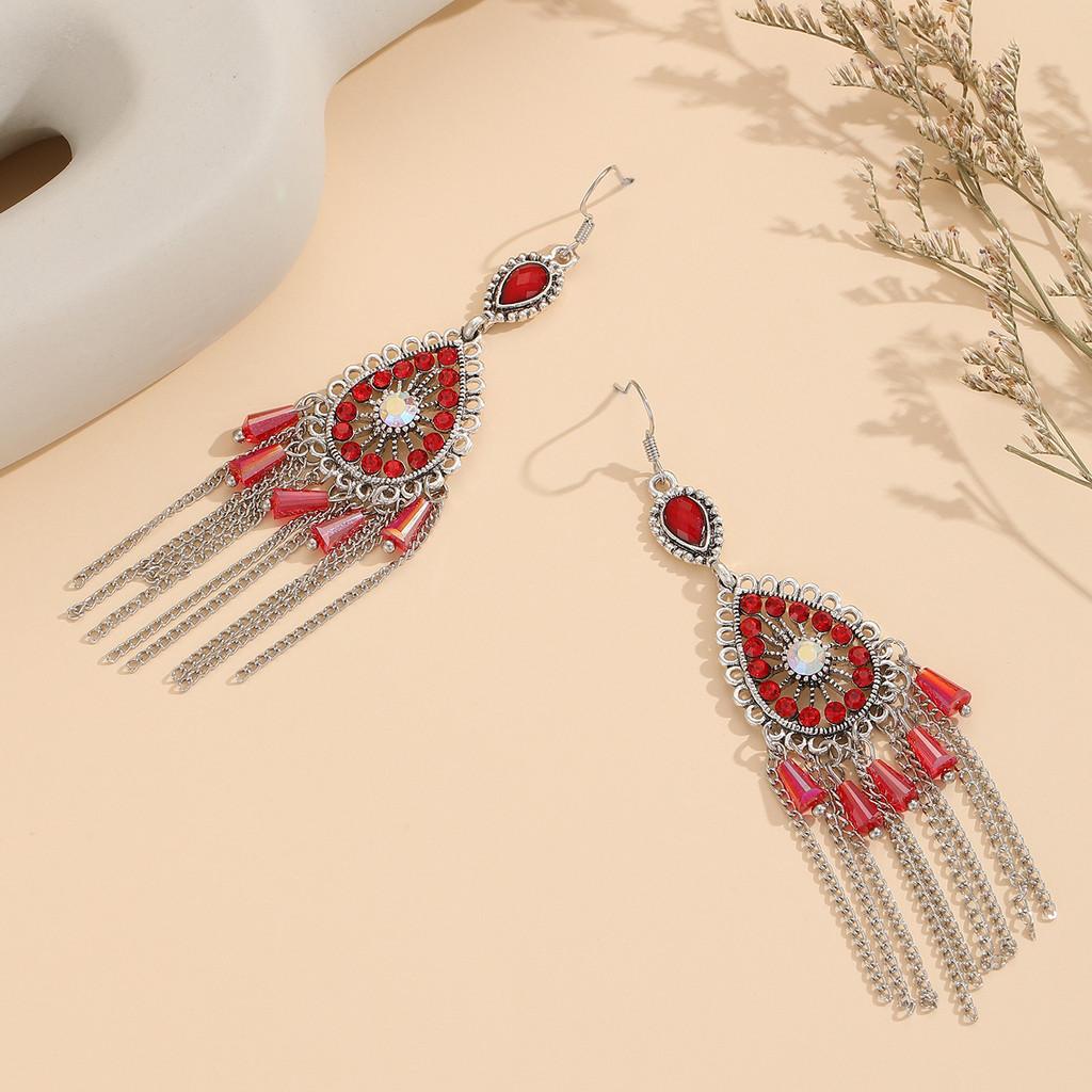 Vintage Ethnic Style Drop Earrings With Tassels For Womens Boho Festival Jewelry